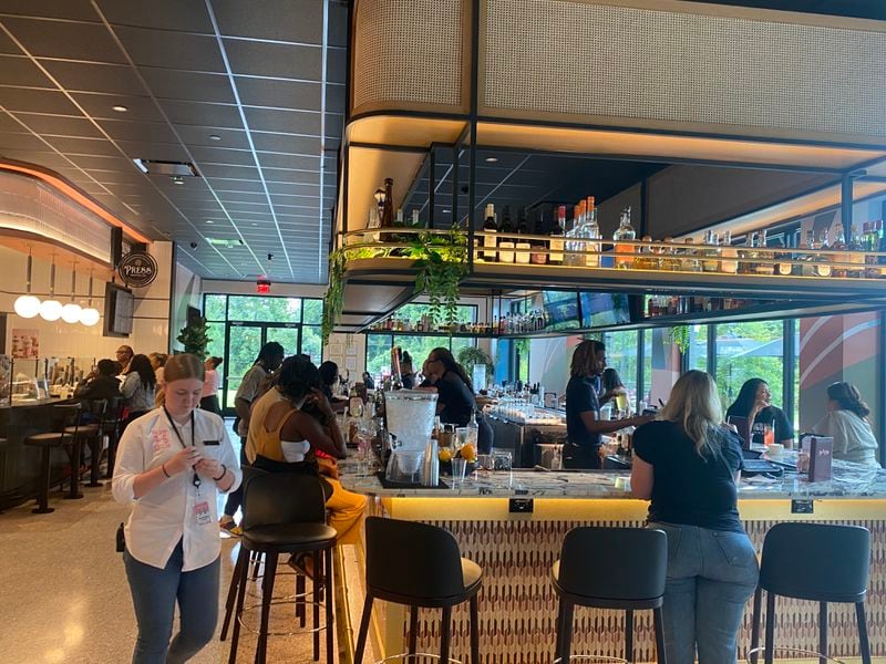 Bar La Rose at Halidom Eatery offers $8 margarita specials on Tuesdays, $5 wine by the glass on Wednesdays and Boozy Brunch Sundays. (Ligaya Figueras/AJC)