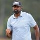 Sahith Theegala reacts after his putt on the seventh green during the final round of the Tour Championship at East Lake Golf Club, Sunday, Sept. 1, 2024, in Atlanta. 
(Miguel Martinez / AJC)