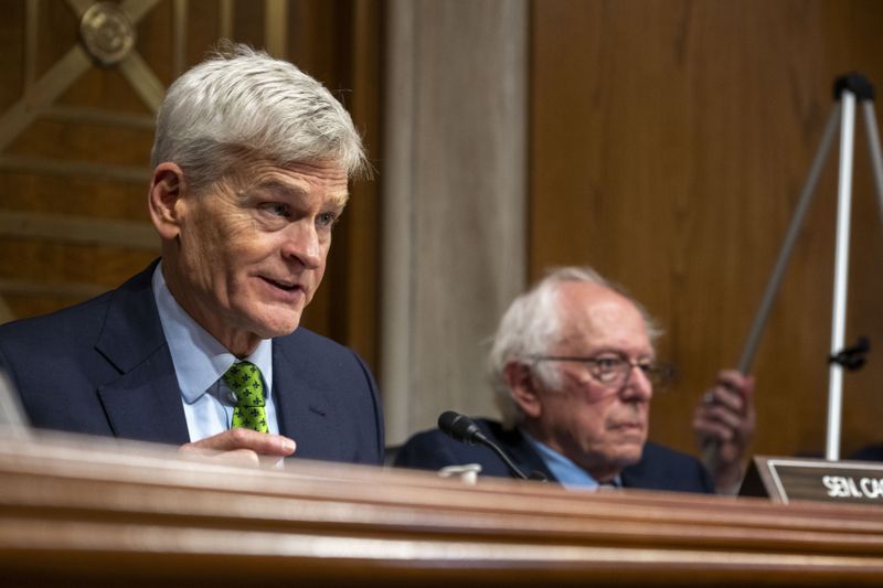 Sen Bill Cassidy, R-La., speaks during a Senate Health, Education, Labor, and Pensions hearing to examine the bankruptcy of Steward Health Care on Thursday, Sept. 12, 2024 on Capitol Hill in Washington. (AP Photo/Kevin Wolf)