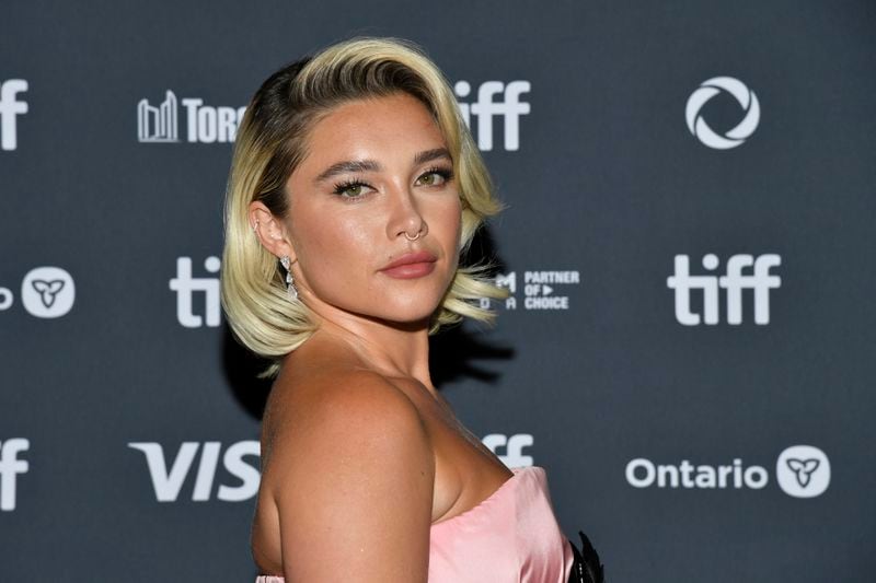 Florence Pugh attends the premiere of "We Live in Time" at Princess of Wales Theatre during the Toronto International Film Festival on Friday, Sept. 6, 2024, in Toronto. (Photo by Evan Agostini/Invision/AP)