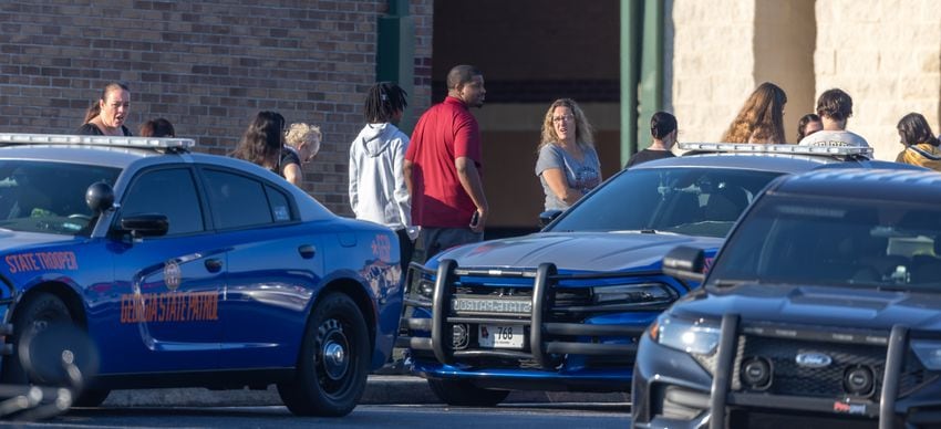 Apalachee High School students returned to the Barrow County campus for the first time Monday, Sept. 23, 2024 after police say a 14-year-old student shot and killed four people at the school on Sept. 4. Barrow County Sheriff Jud Smith called the return “a huge step for us healing” in a briefing with reporters ahead of an open house for students. (John Spink/AJC)