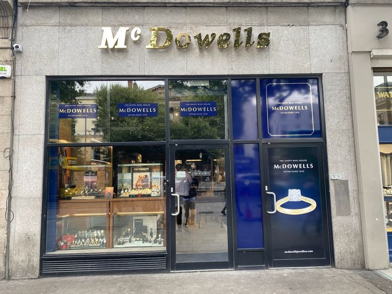 A McDowells jewelry shop on O'Connell Street in Dublin. Taken August 22, 2024. (AJC photo by Ken Sugiura)