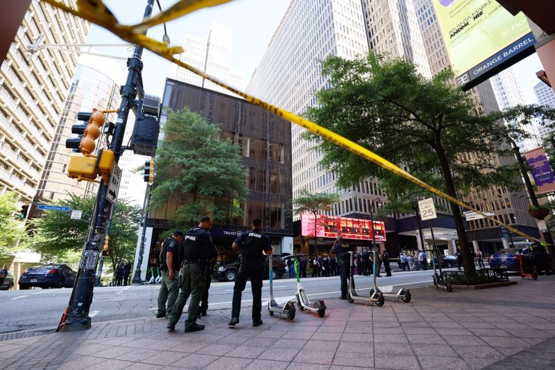 Agents from multiple agencies investigated the shooting at the Peachtree Center food court Tuesday.