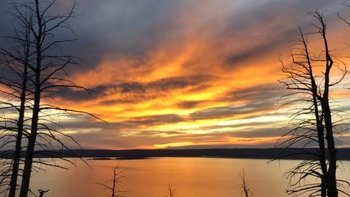 Geoff Wiggins submitted this photo of a sunset on Lake Yellowstone in Yellowstone National Park.