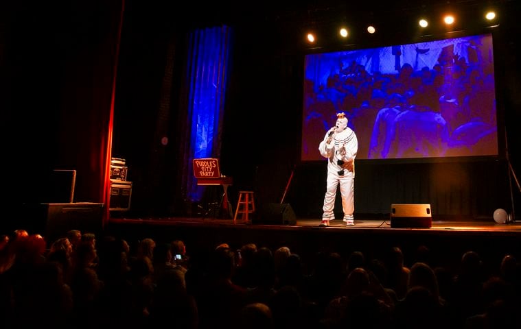 Atlanta, Ga: Puddles Pity Party sang for a packed house at Variety Playhouse, blazing through his renditions of all the classics on Saturday Sept. 7, 2024. (RYAN FLEISHER FOR THE ATLANTA JOURNAL-CONSTITUTION)