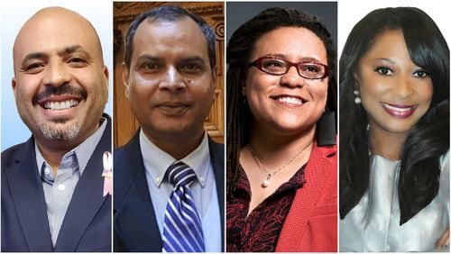 Gil Freeman, Mohammed Hossain, Kim Jackson and Beverly Jones all are running in the Democratic primary for Senate District 41. Submitted photos.