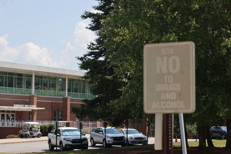 A sign outside Dunwoody High School.