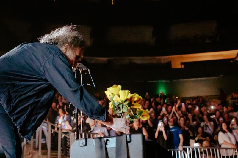 The Cure performs to an excited crowd at the State Farm Arena on June 27, 2023. (Sophie Harris for The Atlanta Journal-Constitution).