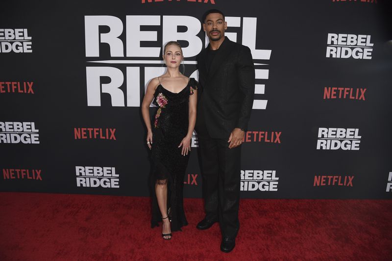 AnnaSophia Robb, left, and Aaron Pierre pose at the LA Premiere of "Rebel Ridge" at the Egyptian Theatre on Tuesday, Sept. 3, 2024, in Los Angeles. (Photo by Richard Shotwell/Invision/AP)