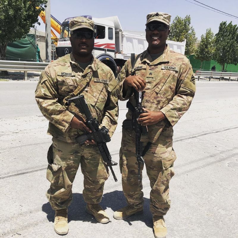 Matthew McBride, right, deployed to Afghanistan with his fraternal twin, Ryan, in 2019. Some of the Afghan soldiers, Mathew McBride said, had no will to fight. He perceived a mixture of incompetence, cowardice and Afghan government corruption. “We could hear them on the radio just getting crushed. Maybe a platoon of 20 would be fighting and they would come back to the camp and maybe only three of them would be alive,” said the Bulloch County sheriff’s deputy. “Half the time the Afghan soldiers would eat our food because they just wouldn’t have anything to eat. We would give them MREs and water.”