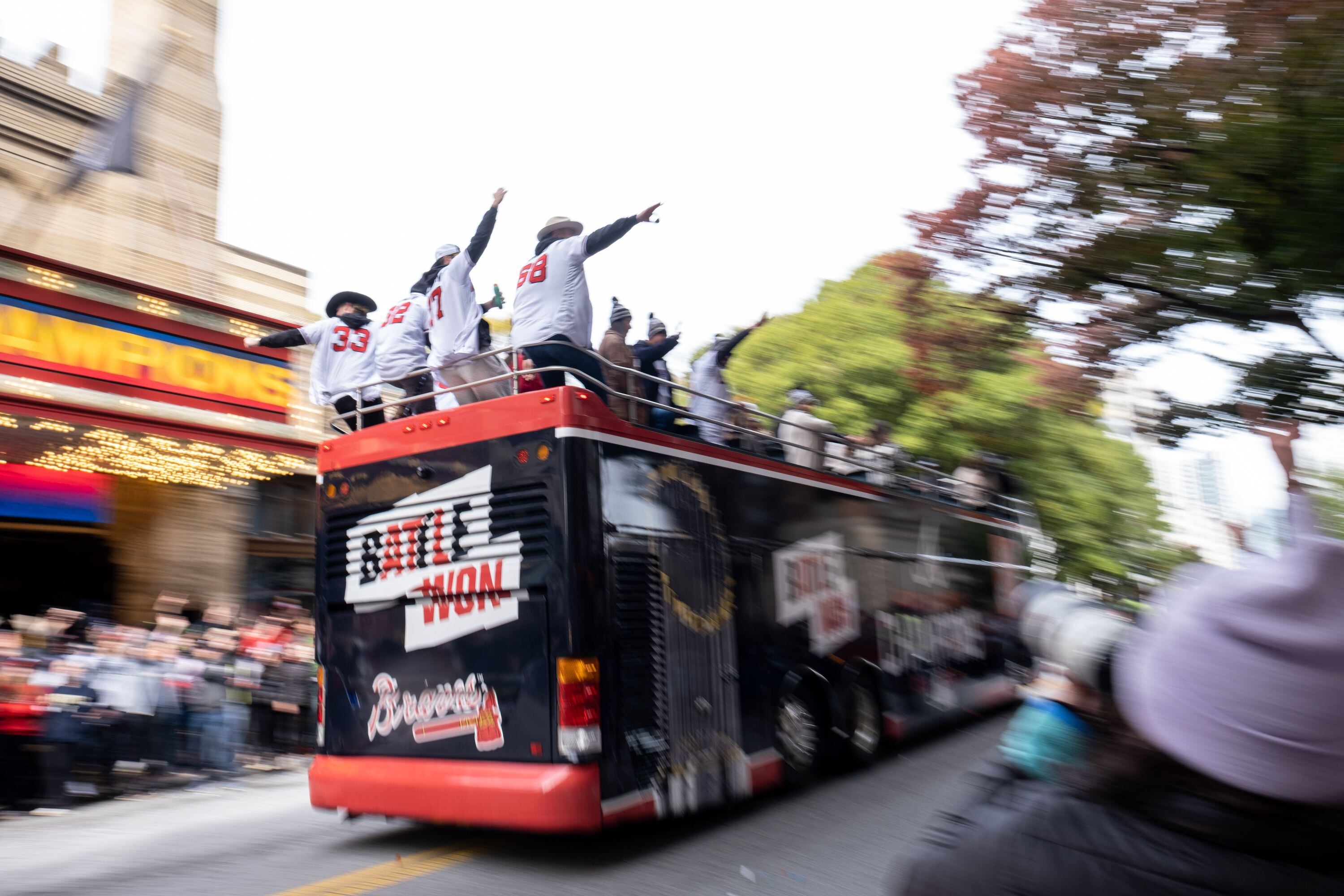 The Braves' bus was traveling at high speeds during their World