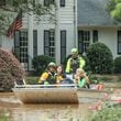 Atlanta fire rescue came to the aid of Hyde Manor residents trapped by Hurricane Helene's floodwaters Friday morning.