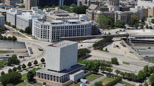 Former Georgia Archive building, located in the shadows of the state Capitol. The property could be the new site of the Georgia Supreme Court and Court of Appeals. BRANT SANDERLIN /BSANDERLIN@AJC.COM .