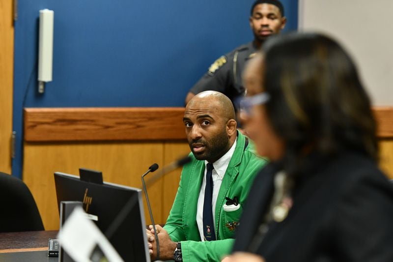 Harrison Floyd, a leader in the organization Black Voices for Trump, appears during a bond hearing in Fulton County Superior Court in November.
