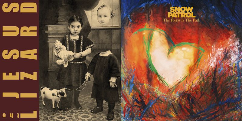 This combination of album covers shows “Rack” by The Jesus Lizard, left, and "The Forest Is The Path" by Snow Patrol. (Ipecac Recordings via AP, left, and Polydor/UMG via AP)