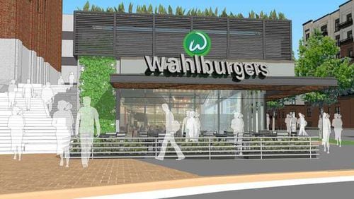 A rendering of Wahlburger's at The Battery at the new SunTrust Park.