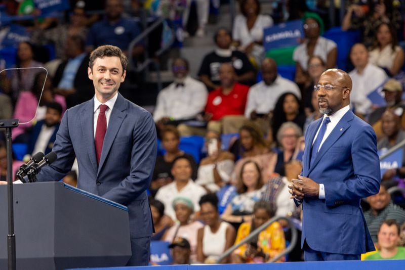 U.S. Sens. Jon Ossoff and Raphael Warnock, both Georgia Democrats, are highlighting federal funds awarded to airports across the state.