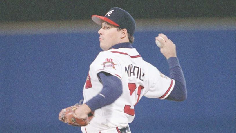 GREG MADDUX  Atlanta Braves 1995 Home Majestic Throwback Baseball