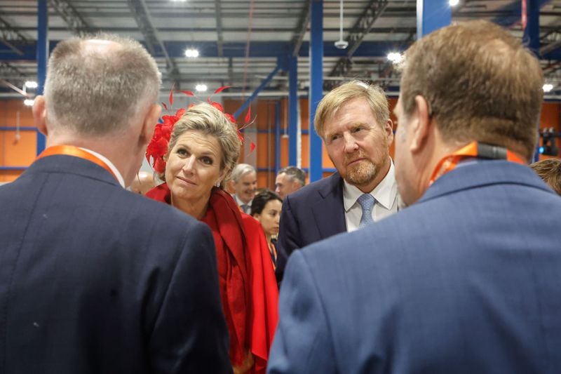 King Willem-Alexander (right) and Queen Maxima (left) toured the NewCold warehouse in Henry County on Monday.