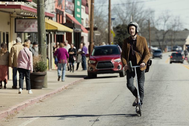 Apple TV+'s second season of "The Big Door Prize" starring Chris O'Dowd, seen here in the streets of Loganville, is about to finish production and won't be directly impacted by a possible writers strike. APPLE TV+