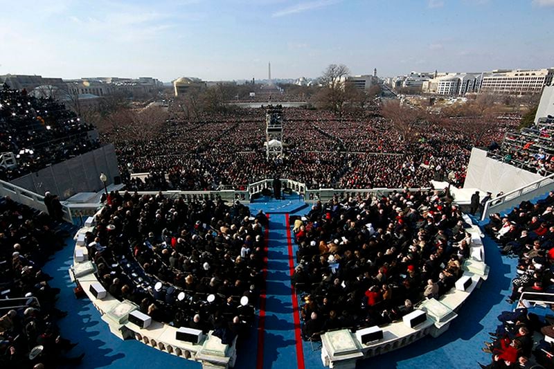 The National Mall was filled during Barack Obama’s  inauguration in 2009.