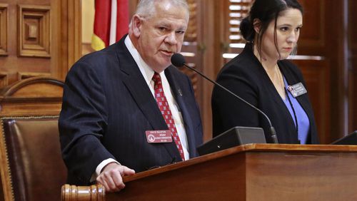 Speaker David Ralston addresses the state House in this February 2016 file photo. The Blue Ridge Republican on Tuesday appointed James Kreyenbuhl to the Government Transparency and Campaign Finance Commission. BOB ANDRES / BANDRES@AJC.COM