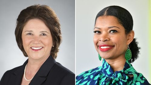 Grace Covington Fricks (left) will step down as president and CEO of Georgia-based CDFI Access to Capital for Entrepreneurs in December. Martina Edwards (right), the organization's current chief of strategic partnerships, will become its new leader in January 2025. (Contributed; Hyosub Shin/AJC)