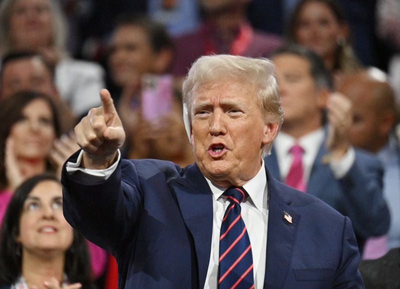 Former President Donald Trump says abortion matters should be left up to states. He is pictured at the Republican National Convention in Milwaukee on Wednesday.