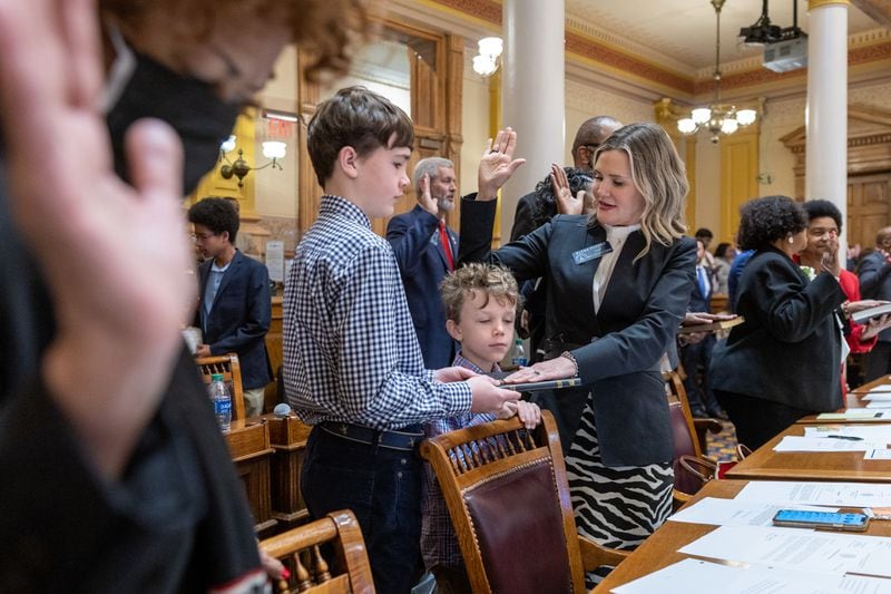 State Sen. Elena Parent, a leading Democrat in the chamber, said Democrats and Republicans have the same goal of improving Georgia but see different routes to getting there. “It surely won’t be by putting relatively few dollars in Georgians’ pockets with tax cuts for some and one-time refunds,” Parent said. “This is like expecting a car to drive several hundred miles when it is running on fumes.” (Arvin Temkar / arvin.temkar@ajc.com)