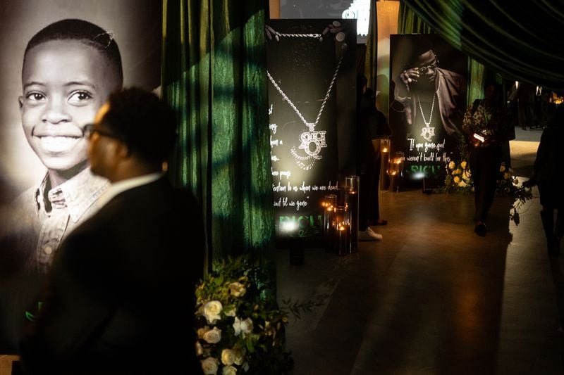 Friends, family and fans gather at  World Changers International Church to pay respects to the late rapper Rich Homie Quan. Tuesday, Sept. 17, 2024 (Ben Hendren for the Atlanta Journal-Constitution)