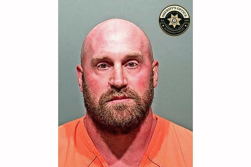 This booking photo provided by the Jefferson County, Colo., Sheriff's Department shows Brian Metz, a town council member in the town of Mountain View, Colo., on Tuesday, Sept. 10, 2024. (Jefferson County Sheriff's Department via AP)