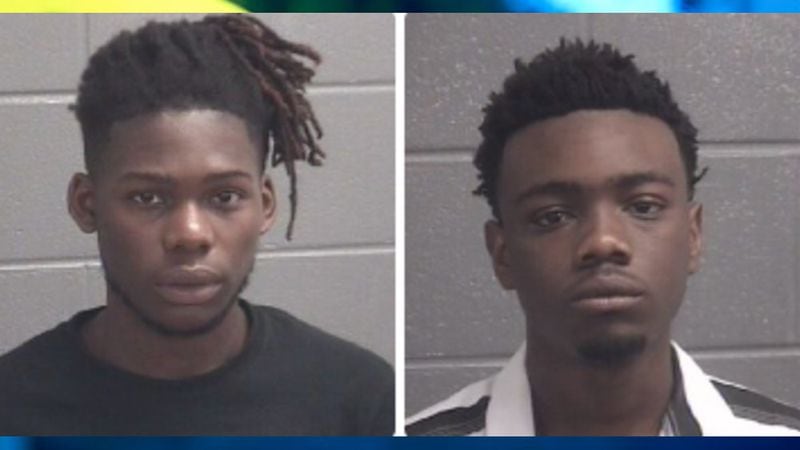 Jadaquis De'Andre Noble (left) and Demoni Lamar Beck were arrested on murder and aggravated assault charges tied to the killing of Jacqueris Holland. The jury could not reach a verdict against Noble.