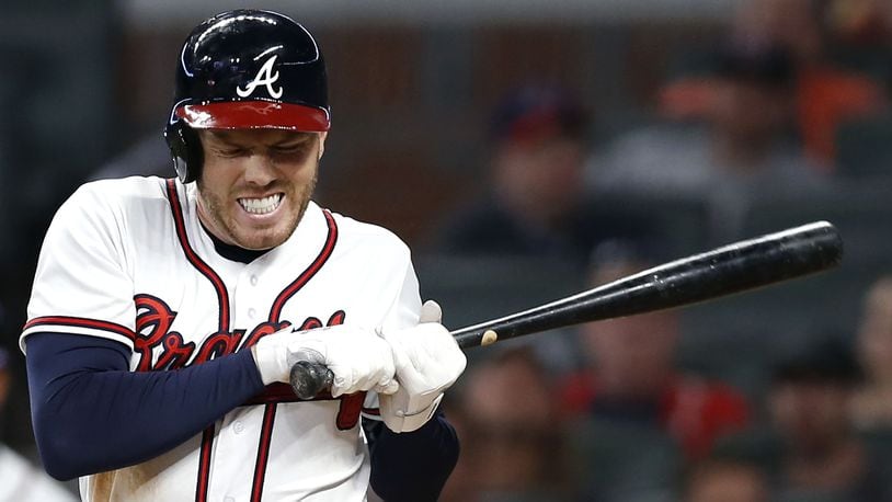 Freddie Freeman's wrist not broken this time, and he's back in lineup
