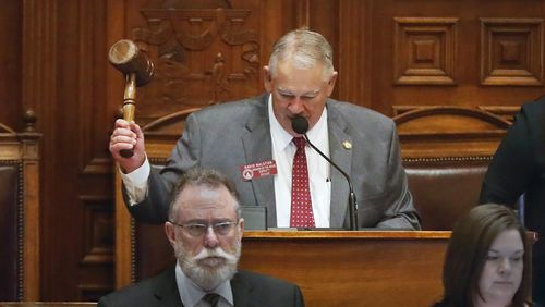 January 13, 2020 - Atlanta - House Speaker David Ralston adjourns the first day of the 2020 legislative session.  The Georgia General Assembly started its 2020 session amid a backdrop of an election year.  ACLU volunteers greeted lawmakers and offered copies of the constitution.  Bob Andres / bandres@ajc.com