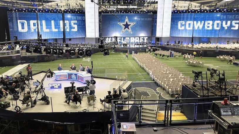 Fans Enjoying Themselves At The NFL Draft At AT&T Stadium 