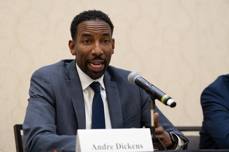 210916-Atlanta-Andre Dickens speaks during a public safety forum Thursday evening, Sept. 16, 2021 in Downtown Atlanta. Ben Gray for the Atlanta Journal-Constitution