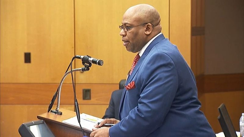 Lead prosecutor Clint Rucker questions witness Dani Jo Carter during the murder trial of Tex McIver on March 20, 2018 at the Fulton County Courthouse. (Channel 2 Action News)
