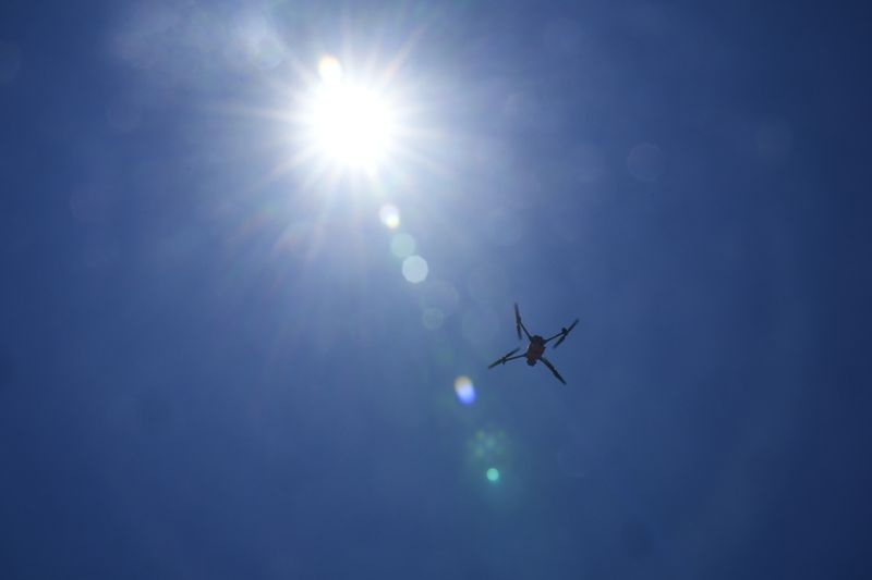 A drone lands for a battery swap at Rockaway Beach in New York, Thursday, July 11, 2024. A fleet of drones patrolling New York City’s beaches for signs of sharks and struggling swimmers is drawing backlash from an aggressive group of seaside residents: local shorebirds. Since the drones began flying in May, flocks of birds have repeatedly swarmed the devices, forcing the police department and other city agencies to adjust their flight plans. (AP Photo/Seth Wenig)