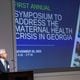 Dr. Ravi Thadhani, executive vice president for health affairs at Emory University, speaks at a 2023 conference on maternal mortality at Emory. (Courtesy of Emory University)