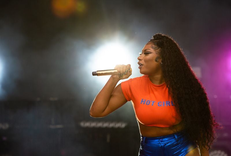 Megan Thee Stallion performs at Music Midtown on Sept. 19, 2021, in Piedmont Park. She's coming back to Atlanta in October. Photo: Ryan Fleisher for AJC