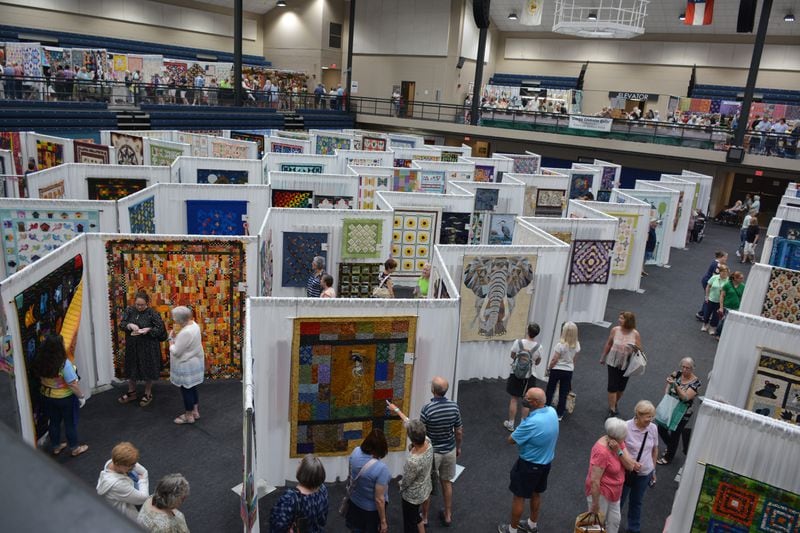 Views of the Georgia Celebrates Quilts Show in 2022, hosted by the East Cobb Quilters Guild. The 2024 quilt show will take place June 6-8 in Marietta. Contributed