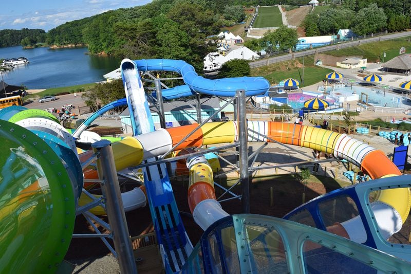 Fins Up at Margaritaville at Lanier Islands features 18 waterslides and aquatic attractions that will thrill all ages. 
(Courtesy of Fins Up at Margaritaville at Lanier Islands)