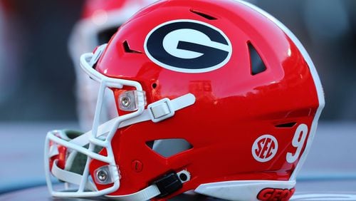 A Georgia football helmet.  (Curtis Compton/The Atlanta Journal-Constitution/TNS)