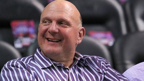 Los Angeles Clippers owner Steve Ballmer, the former Microsoft CEO, before a game against the Miami Heat on November 20, 2014, at AmericanAirlines Arena in Miami. (David Santiago/El Nuevo Herald/TNS)