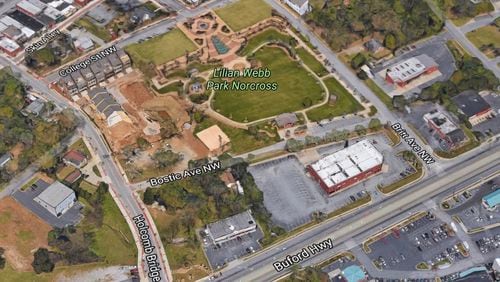 Norcross will hold a public meeting for input on the development area surrounding Lillian Webb Park. Google Maps