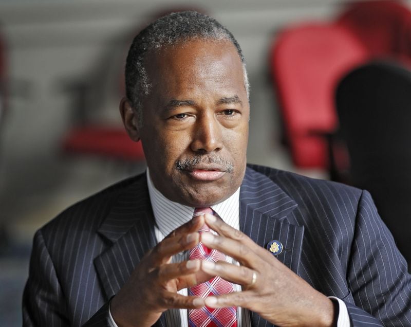 U.S. Secretary of Housing and Urban Development Ben Carson during an interview with an AJC reporter on July 23, 2019, in Atlanta. He spoke at a conference in Atlanta on affordable housing. Bob Andres / robert.andres@ajc.com