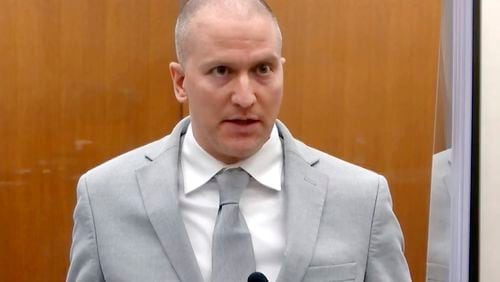 FILE In this June 25, 2021, file image taken from video, former Minneapolis police Officer Derek Chauvin addresses the court at the Hennepin County Courthouse in Minneapolis. (Court TV via AP, Pool, File)