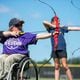 Archery is one of many adaptive sports and activities available to disabled veterans and activity military by BlazeSports America. In 2022, the organization extended membership in its Veteran Programs to include those with post-traumatic stress disorder and other mental disabilities. Photo courtesy of BlazeSports America