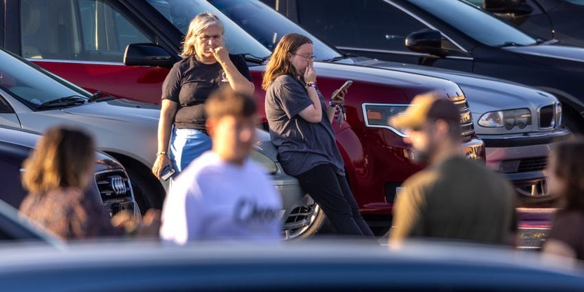 Apalachee High School students returned to the Barrow County campus for the first time Monday, Sept. 23, 2024 after police say a 14-year-old student shot and killed four people at the school on Sept. 4. Barrow County Sheriff Jud Smith called the return “a huge step for us healing” in a briefing with reporters ahead of an open house for students. (John Spink/AJC)