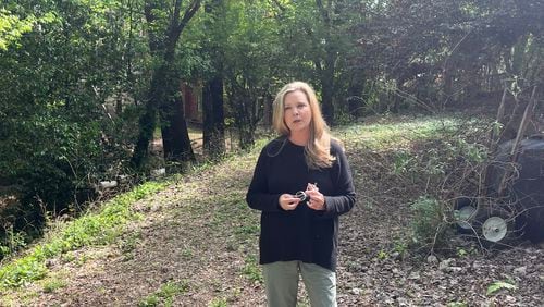 Elizabeth Burns gardened in her backyard in the Buckhead area of Atlanta until she discovered it was contaminated with lead. (Andy Miller/KFF Health News)